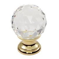 35mm Crystal knob with Brass base