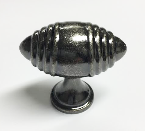 Pewter swirl oval knob 50mm