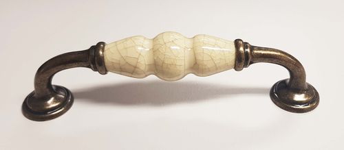 128mm Cream Crackle Bronze leg handle