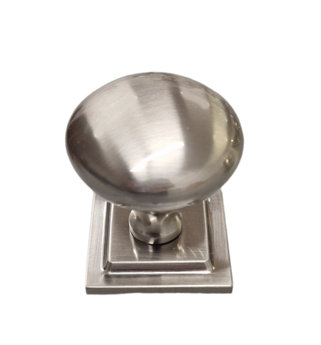 32mm Brushed Nickel knob with Square backplate