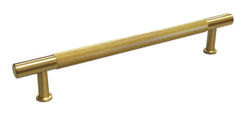 KNURLED 160-D BRUSHED SATIN BRASS HANDLE