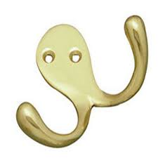 DOUBLE HOOK BRASS POLISHED