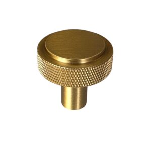 32mm SATIN BRASS KNURLED KNOB