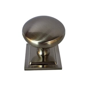 32mm BRUSHED NICKEL KNOB AND SQUARE BACKPLATE